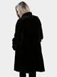 Woman's Black Sculptured Sheared Mink Fur Stroller (Reversible)