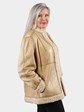 Woman's Tan Persian Lamb Fur Jacket Reversible to Leather