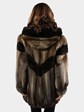 Woman's Natural Muskrat Fur Parka with Sheared Muskrat Design