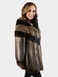 Woman's Natural Muskrat Fur Parka with Sheared Muskrat Design