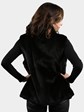 Woman's Black Sheared Mink Fur Vest Reversing to Black Leather