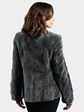 Woman's Sheared and Sculptured Sapphire Grey Mink Fur Jacket