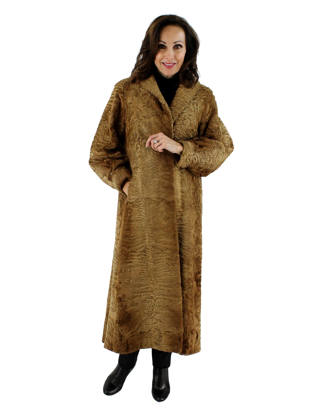 Woman's Whiskey Swakara Fur Coat