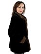 Woman's Black Sheared Mink Fur Jacket Reversible to Rain Taffeta