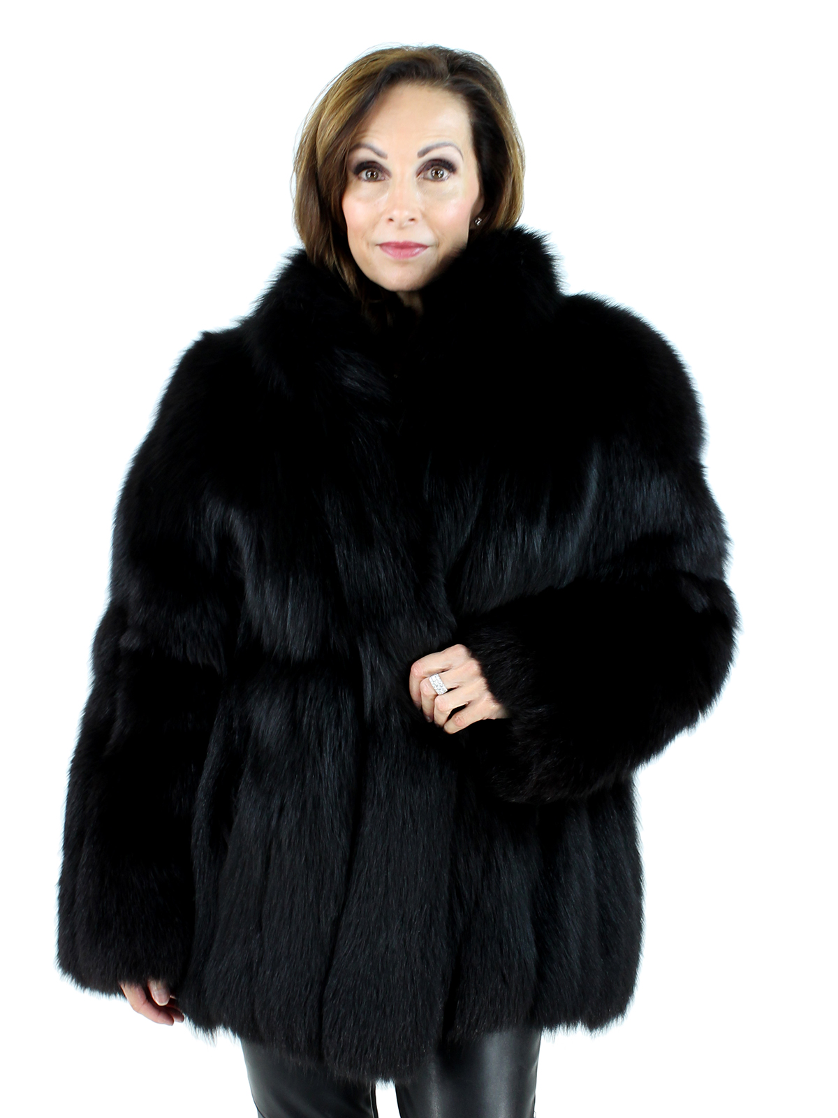 Woman's Black Fox Fur Jacket