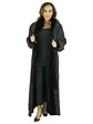 Woman's Dark Brown Sheared Mink Fur Coat Reversible to Rain Fabric