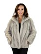 Woman's Petite Cerulean Female Mink Fur Jacket