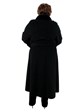 Woman's Black Wool Coat with Sheared Nutria Collar and Cuffs