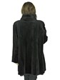 Woman's Black Sheared Mink Fur Stroller Reversible to Rain Fabric