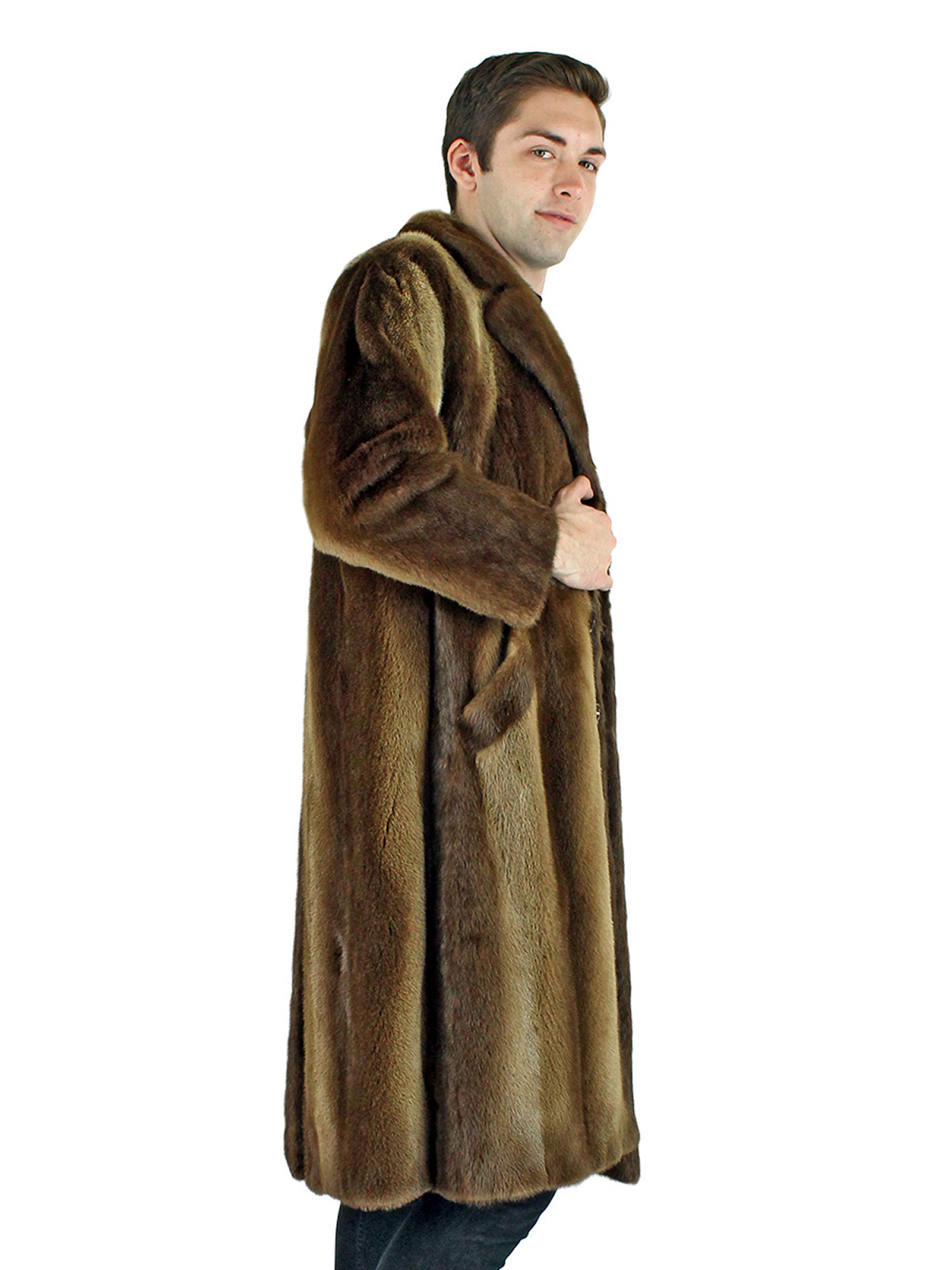 Natural Otter Fur Coat - Men's Fur Coat - Small| Estate Furs
