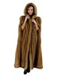 Woman's Natural Golden Sable Hooded Cape