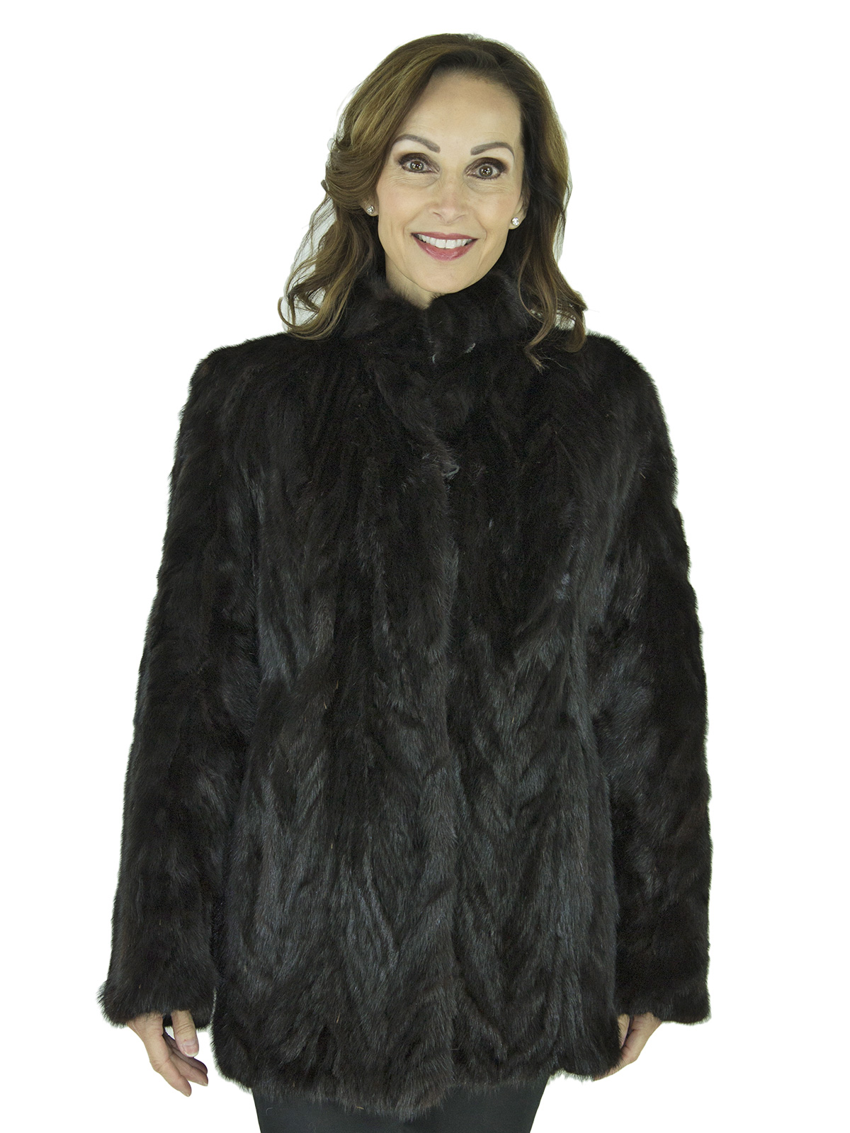Cashmere Blend Wool Coat With Mink Trim - Womens Wool 