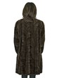Woman's Brown Semi-Sheared Sculptured Mink Fur 3/4 Coat