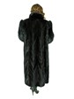 Woman's Ranch Mink Tail Fur Coat with Fox Tuxedo Front and Sleeves