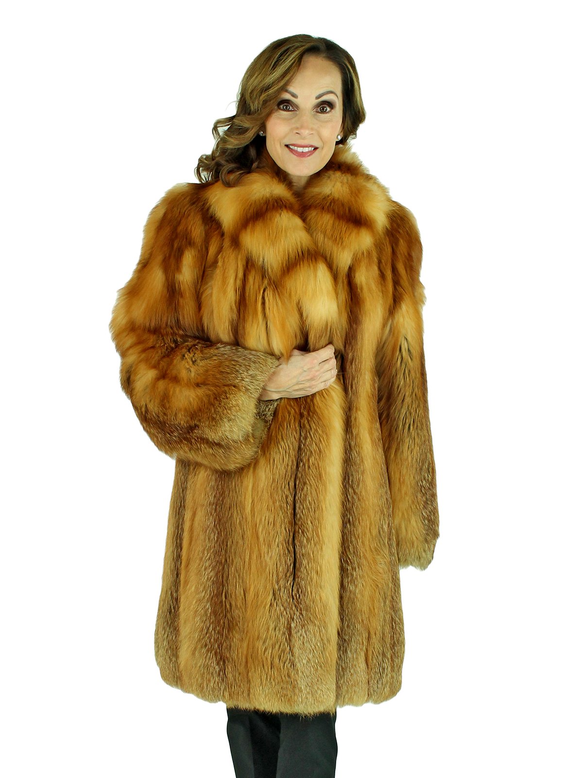 Red Fox Fur 7/8 Coat - Women's Fur Coat - Medium | Estate Furs