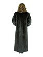 Woman's Dark Mahogany Female Mink Fur Coat with Sable Collar and Cuffs