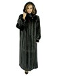 Woman's Plus Size Ranch Female Mink Fur Coat with Detachable Hood