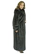 Woman's Plus Size Ranch Female Mink Fur Coat with Detachable Hood