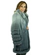 Woman's Grey Degrade Mink Fur Stroller with Fox Trim
