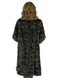 Woman's Dark Brown Sheared Mink Fur 3/4 Coat with Fitch Collar and Cuffs