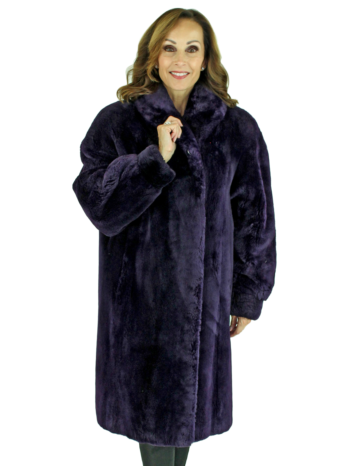 Purple Sheared Beaver 3/4 Fur Coat - Large| Estate Furs