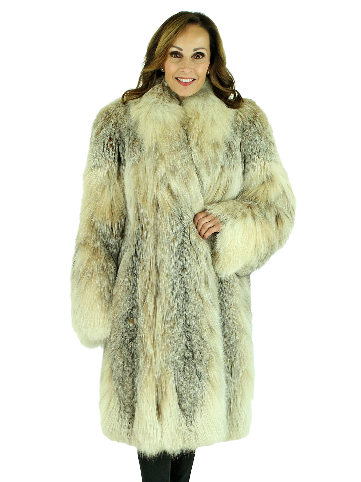 Natural Canadian Lynx Fur 7/8 Coat - Large| Estate Furs