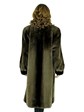 Woman's Phantom Sheared Beaver Fur Coat with Mahogany Mink Trim