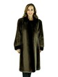 Woman's Phantom Sheared Beaver Fur Coat with Mahogany Mink Trim