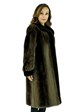 Woman's Phantom Sheared Beaver Fur Coat with Mahogany Mink Trim