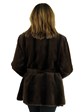 Woman's Brown Sheared Mink Jacket Reversing to Rain Fabric