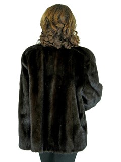 Deep Mahogany Mink Fur Jacket - Women's Mink Fur Jacket- Large| Estate Furs