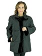 Woman's Black Sheared Mink Fur Jacket, Reversing to Rain Fabric