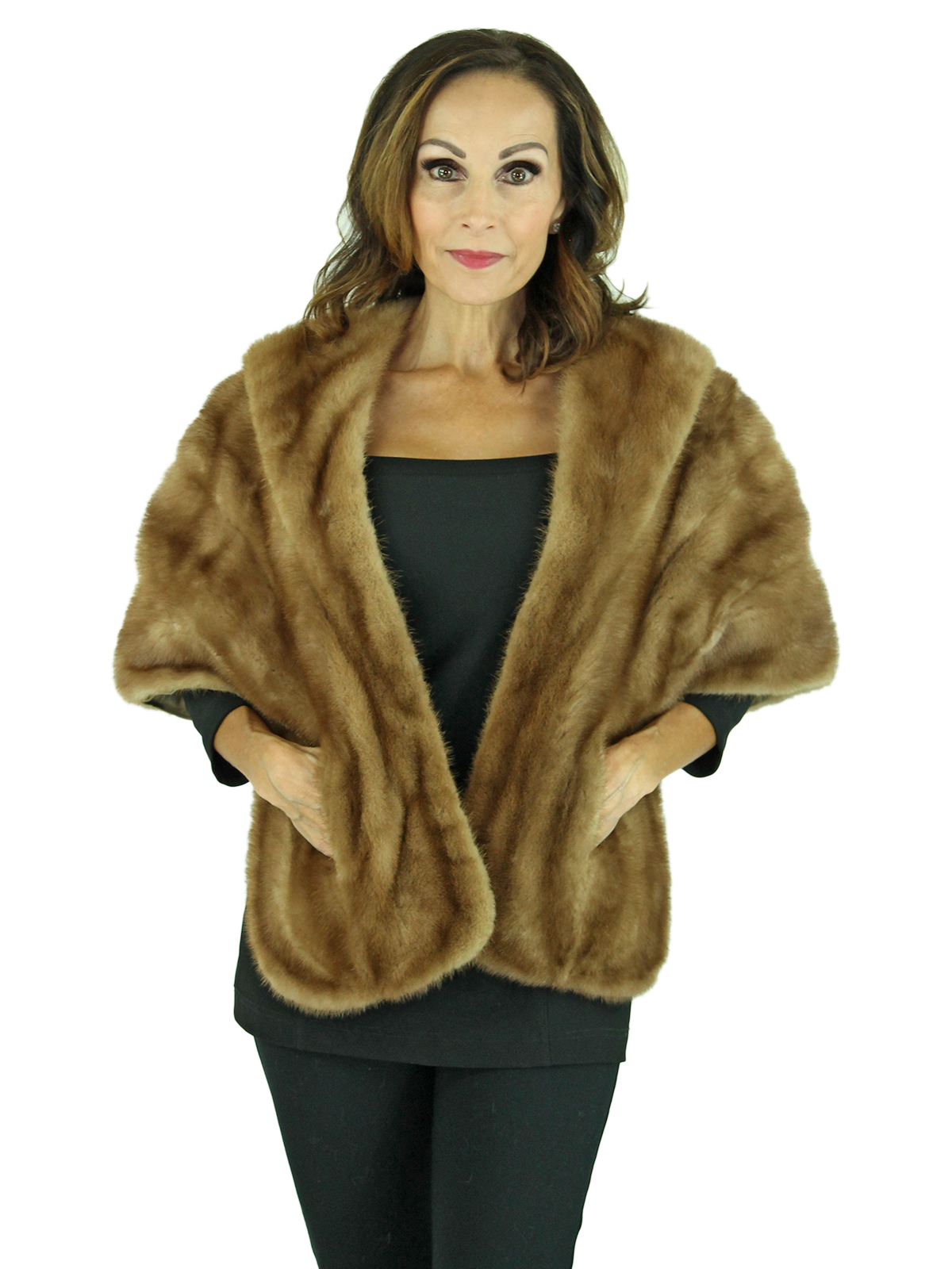 Woman's Pastel Female Mink Fur Stole