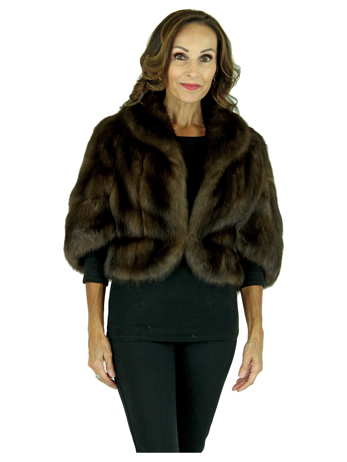 Natural Russian Sable Fur Bolero Jacket Women s Fur Jacket Small natural-russian-sable-fur-bolero-jacket-women-s-fur-jacket-small