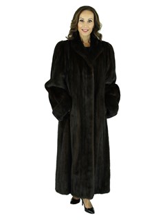 Mahogany Female Mink Fur Coat - Women's Fur Coat - Large| Estate Furs