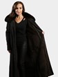 Woman's Bronze Raincoat with Rex Rabbit Fur Liner