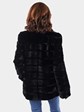 Woman's Black Sheared Mink Fur Jacket Reversing to Rain Fabric