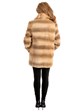 Woman's Gold Sheared and Laser Grooved Mink Fur Jacket