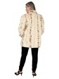 Woman's Cream and Brown Semi-sheared Mink Fur Jacket