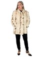 Woman's Cream and Brown Semi-sheared Mink Fur Jacket