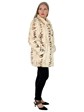 Woman's Cream and Brown Semi-sheared Mink Fur Jacket