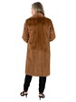 Woman's Whiskey Sheared and Grooved Mink Fur 7/8 Coat Reversible to Rain Fabric