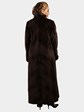 Woman's Brown Sheared Mink Fur Coat with Laser Grooving