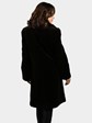 Woman's Deep Brown Sheared Mink Fur 3/4 Coat