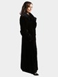 Woman's Dark Brown Sheared Mink Fur Coat Reversible to Brown Rain Taffeta