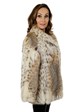 Woman's Natural Cat Lynx Fur Jacket