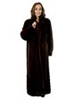 Woman's Mary McFadden Demibuff Mink Fur Coat with Directional Work at Hem