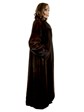 Woman's Mary McFadden Demibuff Mink Fur Coat with Directional Work at Hem