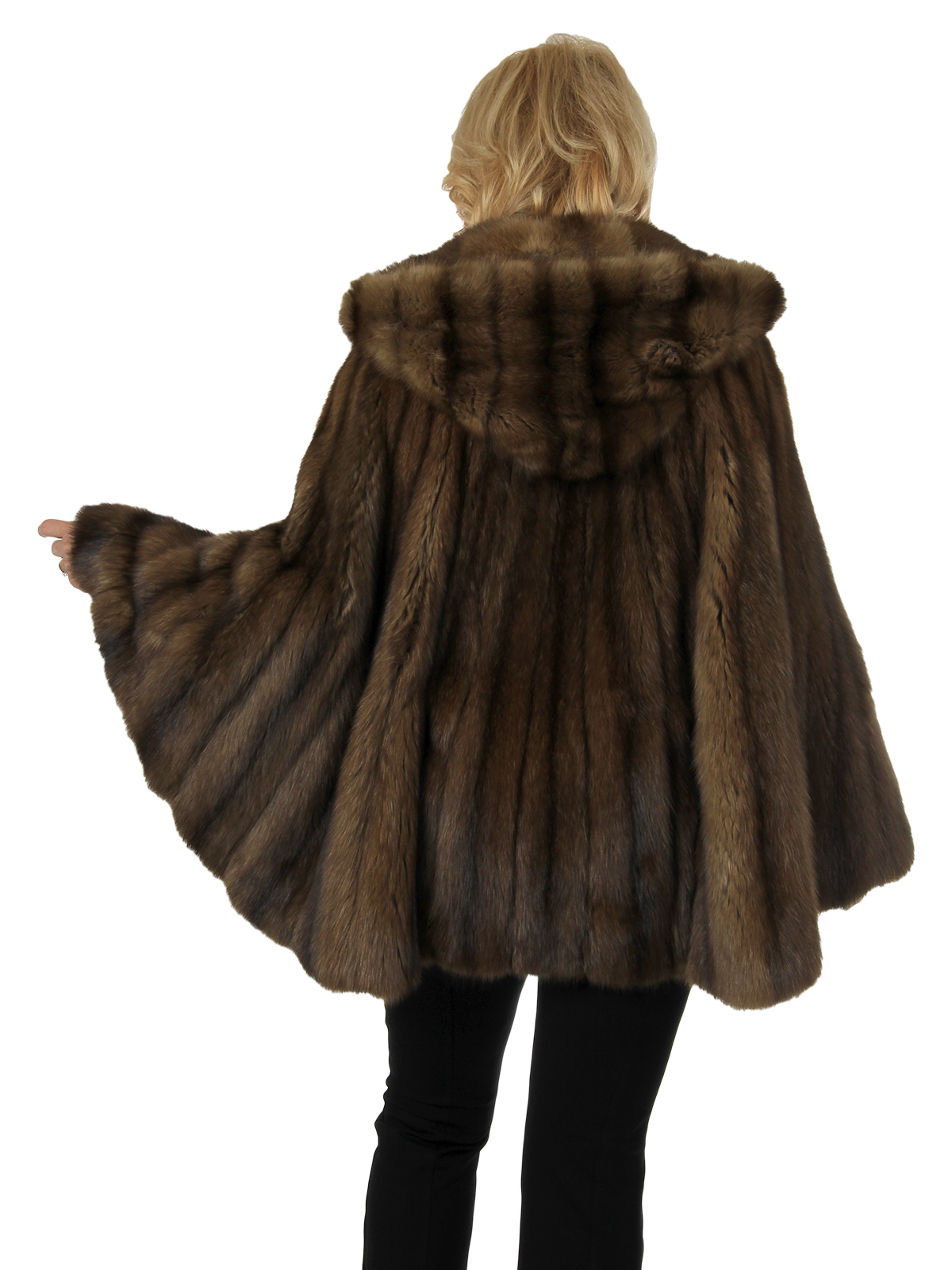 Russian Sable Fur Cape With Hood Women s Fur Cape OSFA Estate Furs russian-sable-fur-cape-with-hood-women-s-fur-cape-osfa-estate-furs