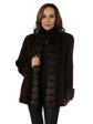 Woman's Brown Degrade Sheared Mink Fur Jacket with Chinchilla